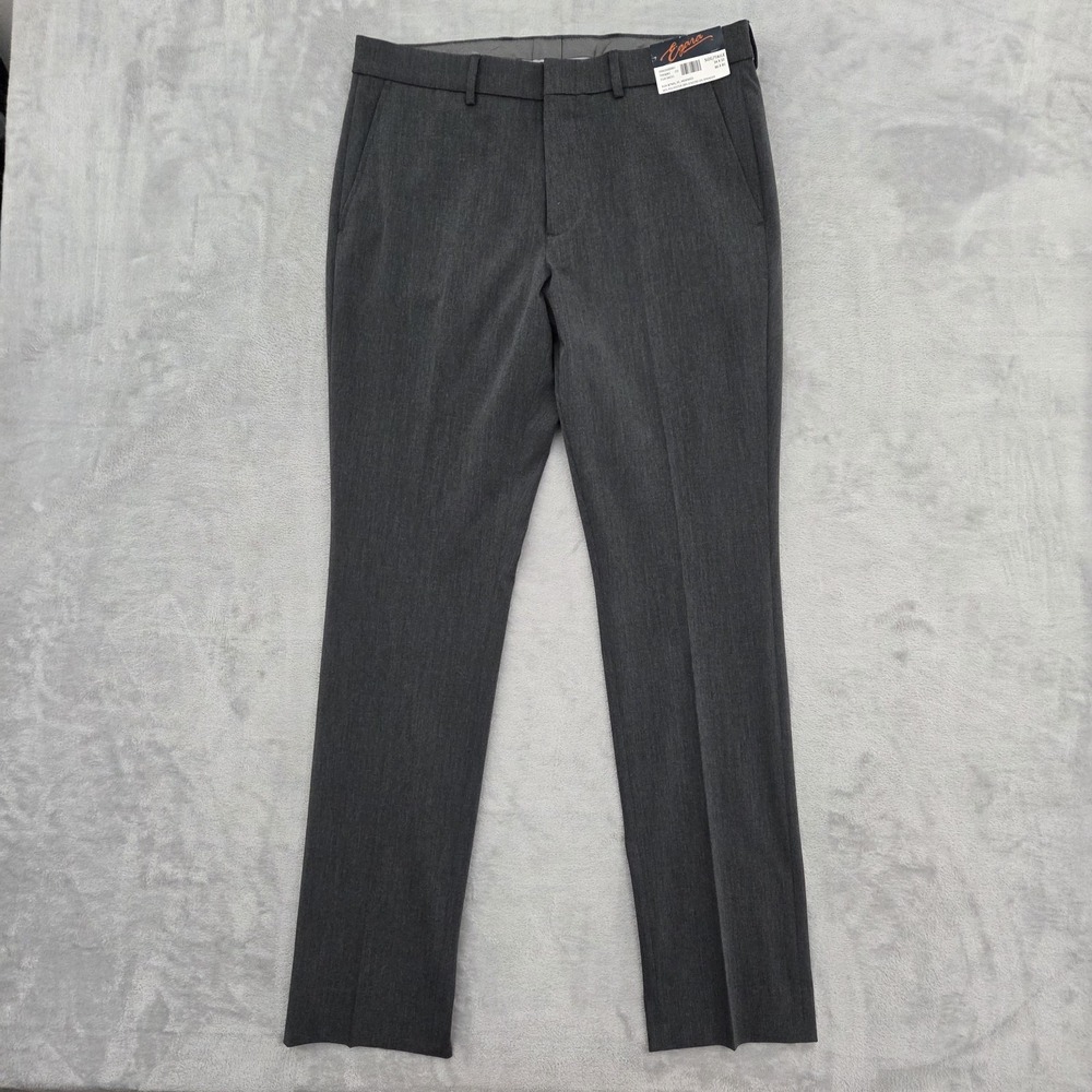 Egara Dress Pants Mens 34x32 Skinny Fit Stretch Heather Gray Moores